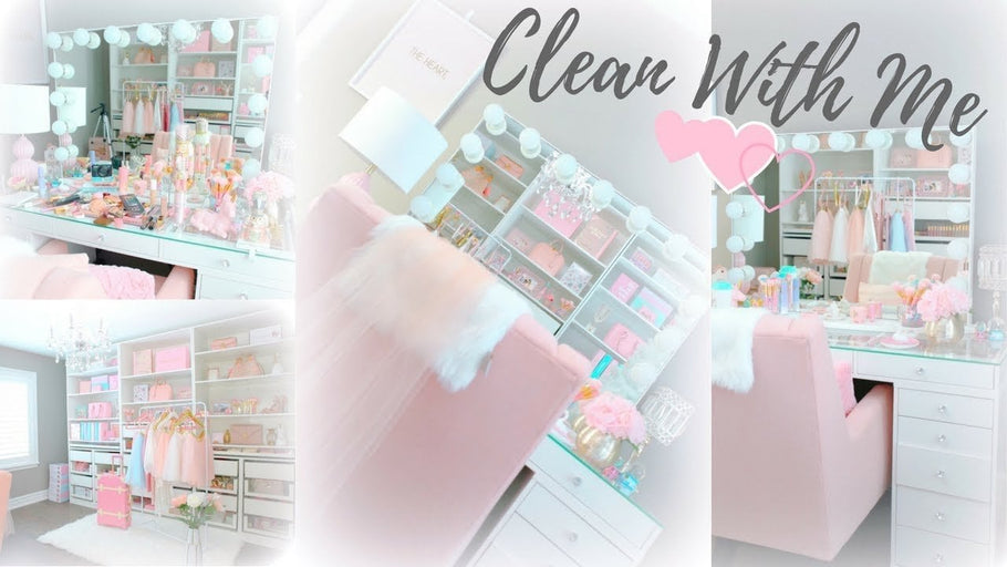 CLEAN AND ORGANIZE MY BEAUTY ROOM AND MAKEUP VANITY WITH ME, HELLO 2018!!!☕     Subscribe NOW to SLMissGlam!