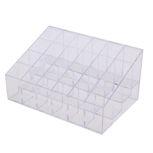 Clear Acrylic 24 Cosmetic Organizer Makeup Case Holder Display Stand Storag