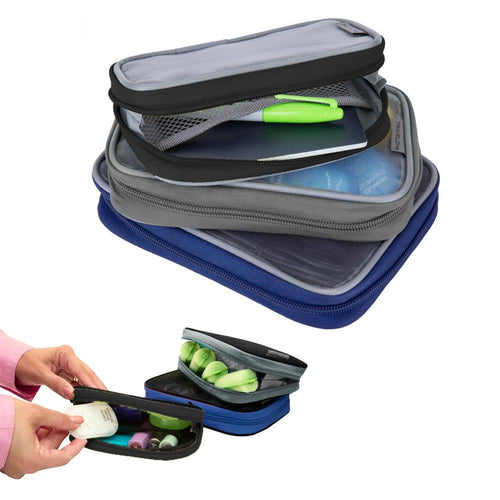 3 Pc Travelon Travel Packing Squares Cubes Toiletry Organizers Makeup Case Bag