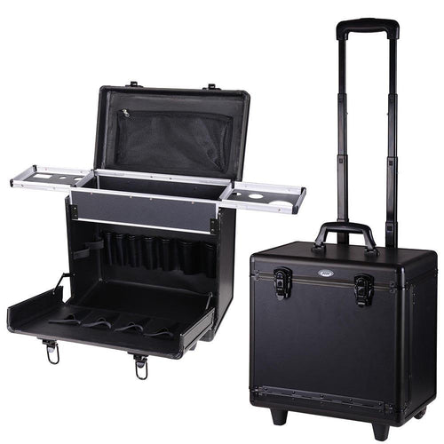 Black Hair Makeup Train Case PVC Baber Hair Salon Clipper Trimmer