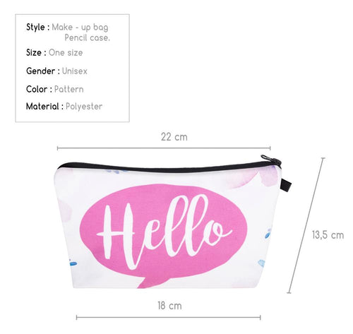 2017 New Fashion 3D Printing Women Travel Makeup Case Fashion Brand Cosmetic Bags