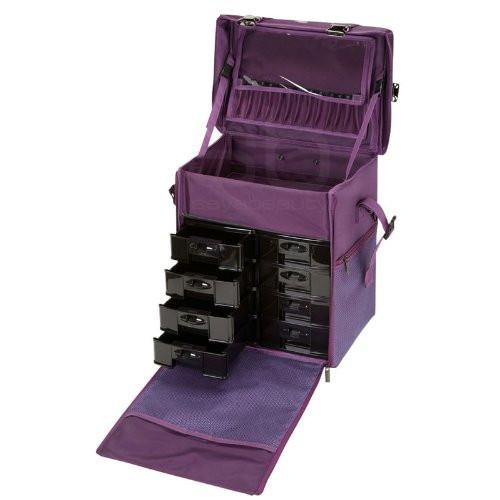 2 in 1 Professional Rolling Makeup Case Set with Drawers