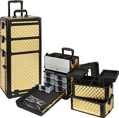 Professional 3 in 1 Rolling Makeup Case with Drawers