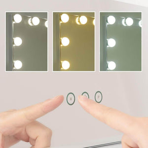 Explore waytrim lighted vanity mirror hollywood style makeup cosmetic mirrors with 17 dimmable led bulbs 3 color lighting touch control design white
