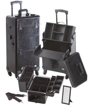 Load image into Gallery viewer, Pro 2 in 1 Makeup Case 4 Wheeled Spinner w/ Adjustable Dividers
