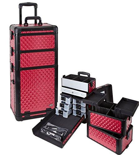 Professional 3 in 1 Rolling Makeup Case with Drawers