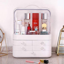 Load image into Gallery viewer, Related sooyee makeup organizer modern jewelry and cosmetic storage display boxes with handle waterproof dustproof design great for bathroom dresser vanity and countertop5 white drawers 2 clear lids