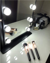 Load image into Gallery viewer, Top lighted vanity mirror with 12 dimmable led bulbs and touch control design 3 color lighting modes large hollywood style makeup cosmetic mirrors with lights for dressing table