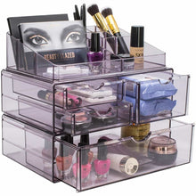 Load image into Gallery viewer, Home sorbus acrylic cosmetics makeup and jewelry storage case x large display sets interlocking scoop drawers to create your own specially designed makeup counter stackable and interchangeable purple