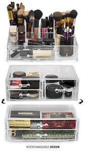 Related sorbus acrylic cosmetics makeup and jewelry storage case display sets interlocking drawers to create your own specially designed makeup counter stackable and interchangeable