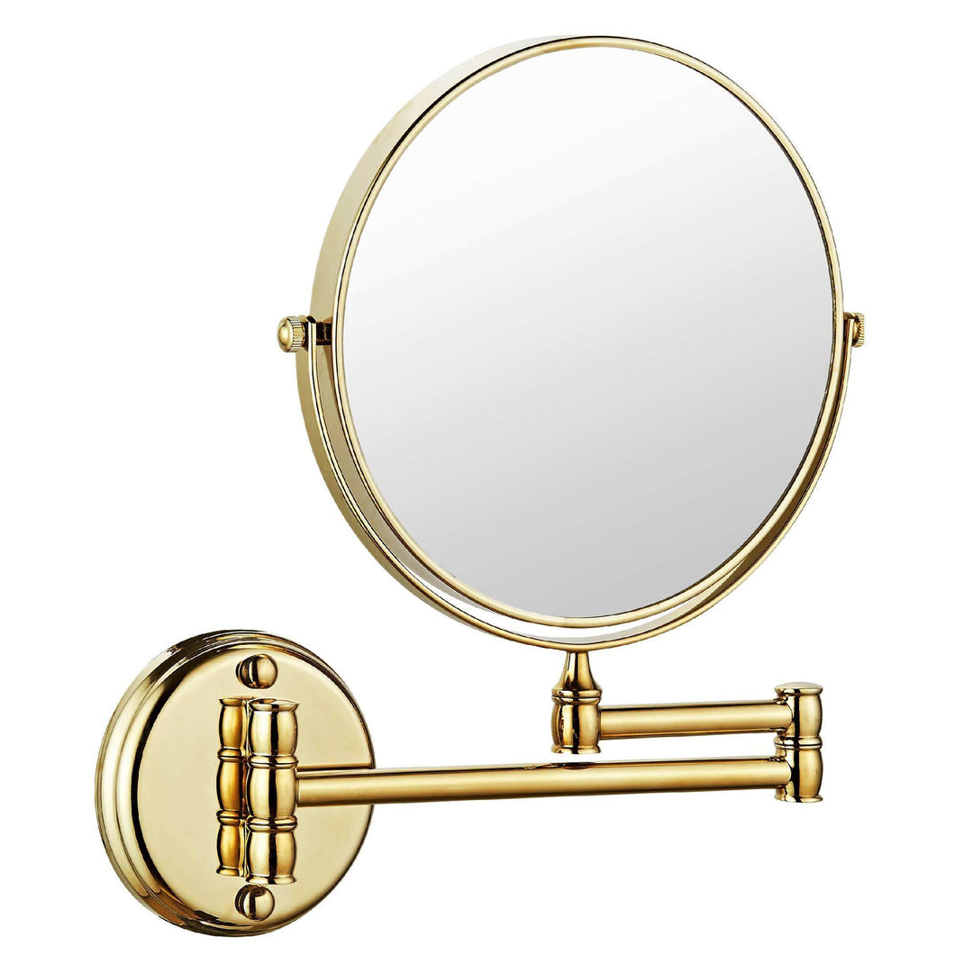 Discover the makeup mirror wall mount 8 inch dual side with 1x 5x magnification bathroom magnifying mirror two side 360 swivel cosmetic face mirror extendable vanity mirrors luxury brass gold marmolux acc