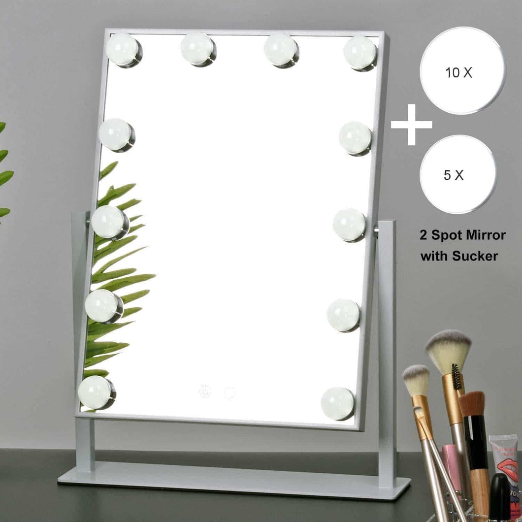 Discover the best mrah hollywood makeup vanity mirror white lighted makeup mirror tabletops lighted mirror led illuminated cosmetic mirror with led dimmable bulbs