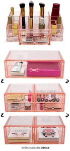 Save on sorbus acrylic cosmetics makeup and jewelry storage case display sets interlocking drawers to create your own specially designed makeup counter stackable and interchangeable pink 1