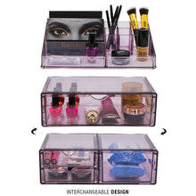 Load image into Gallery viewer, Kitchen sorbus acrylic cosmetics makeup and jewelry storage case x large display sets interlocking scoop drawers to create your own specially designed makeup counter stackable and interchangeable purple