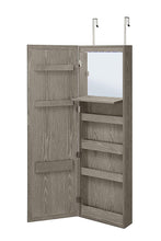 Load image into Gallery viewer, Try abington lane wall mounted over the door makeup organizer beauty armoire with led lights and stowaway mirror heathered grey