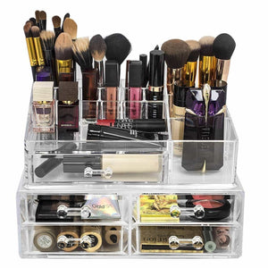 Purchase sorbus acrylic cosmetics makeup and jewelry storage case display sets interlocking drawers to create your own specially designed makeup counter stackable and interchangeable