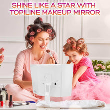 Load image into Gallery viewer, Order now lighted makeup mirror with lights makeup vanity mirror with lights and magnification make up mirrors lighted magnifying portable trifold cosmetic mirror with long 6 6ft usb cable and charger
