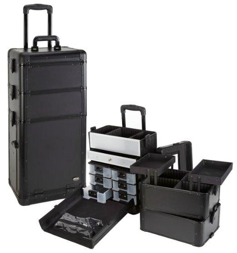 Professional 3 in 1 Rolling Makeup Case with Drawers