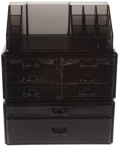 Selection songmics makeup organizer 8 drawers cosmetic storage 3 pieces set jewelry display case with 16 top compartments black ujmu08b