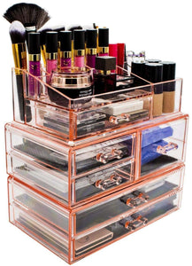 Shop for sorbus acrylic cosmetics makeup and jewelry storage case display sets interlocking drawers to create your own specially designed makeup counter stackable and interchangeable pink