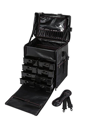 2 in 1 Professional Rolling Makeup Case Set with Drawers