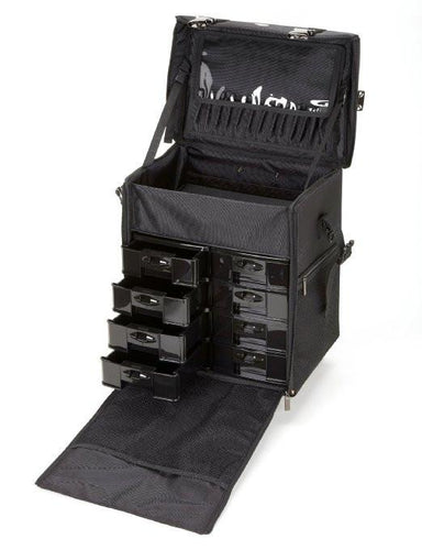 2 in 1 Professional Rolling Makeup Case Set with Drawers