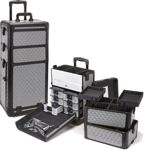 Professional 3 in 1 Rolling Makeup Case with Drawers