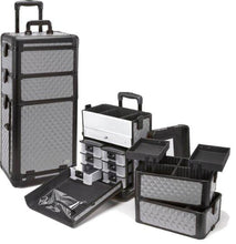 Load image into Gallery viewer, Professional 3 in 1 Rolling Makeup Case with Drawers