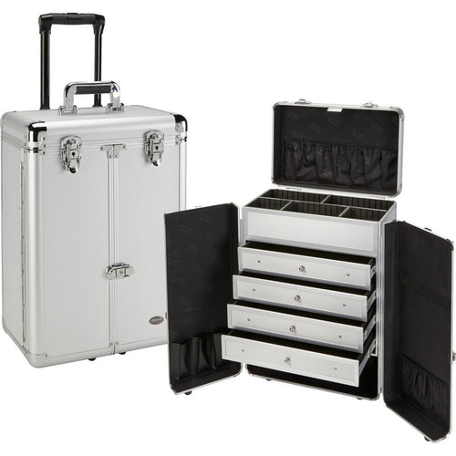 Professional Rolling Makeup Case with Drawers