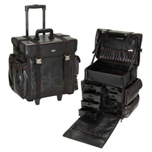 Load image into Gallery viewer, Professional Soft Sided Rolling Makeup Case w/ Drawers