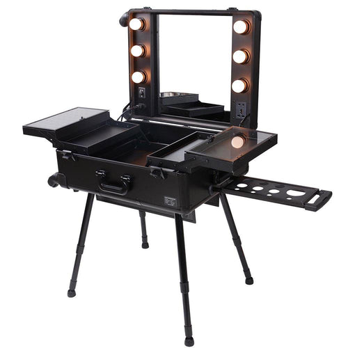 (UK) Makeup Artist Studio Rolling Makeup Case Light w/ Light Mirror