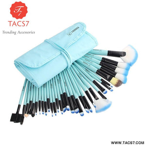 Makeup Brushes Set with Bag (Blue) - set of 32 brushes