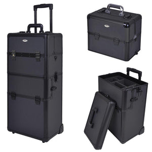 AW Cosmetic Makeup Case On Wheels Black