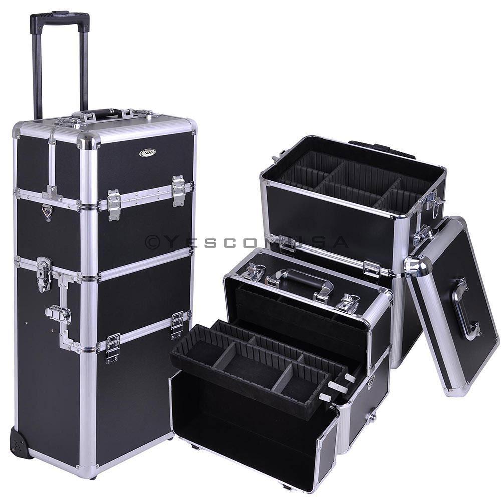 Byootique Beauty Makeup Case On Wheels Silver