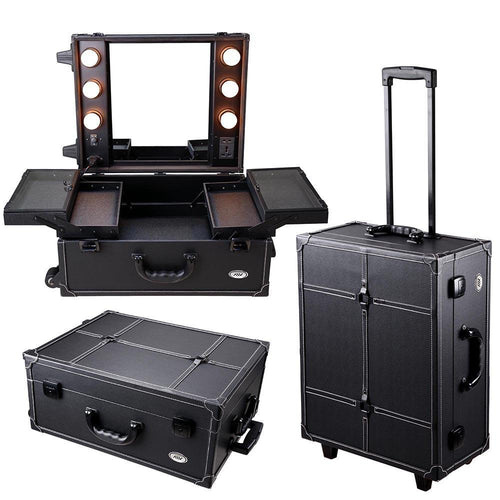 AW Rolling Studio Makeup Cosmetic Case w/ Light Mirror